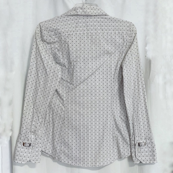 Express women’s gray and black polka dot button up - Picture 3 of 6